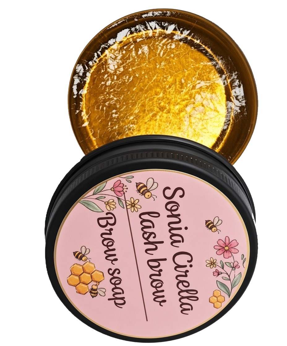 Lash brow aperto: gel e barattolo con etichetta rosa